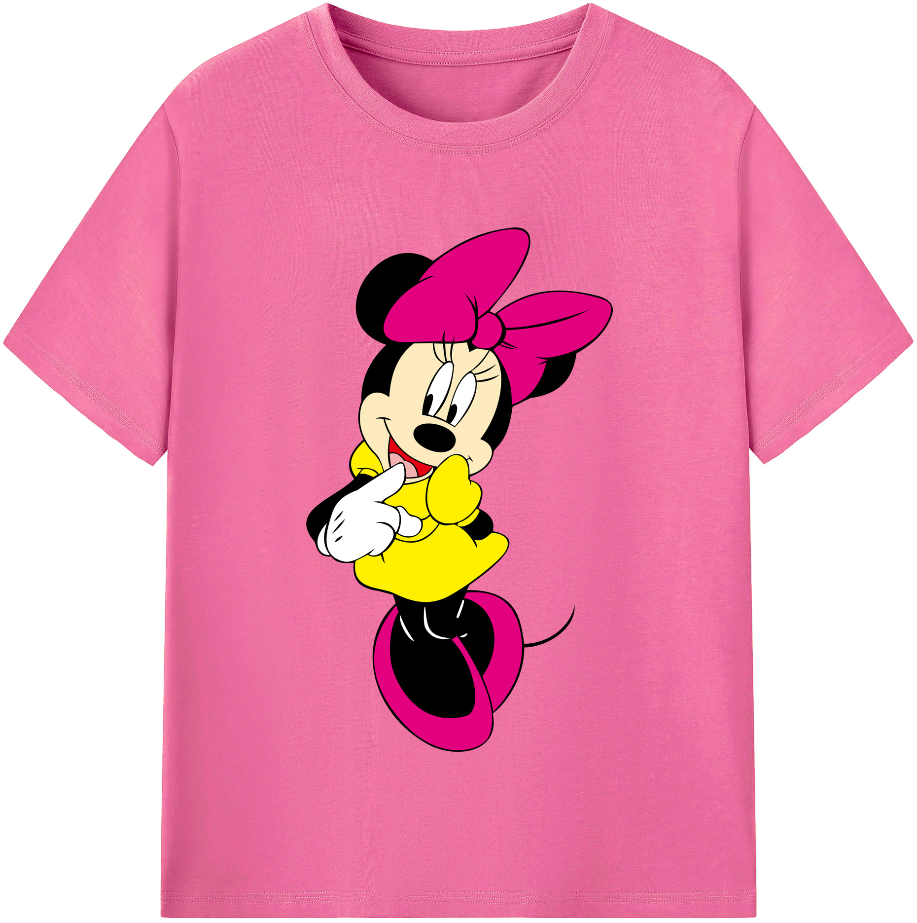（画像用） ミッキーマウス Mickey Mouse レディースカジュアルプリントTシャツ（綿100％）